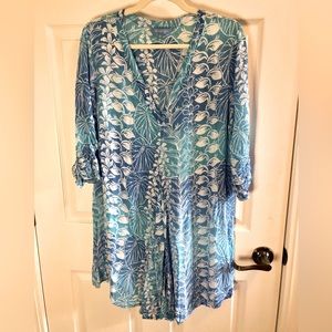 Blue Ginger Blue/white dress size L